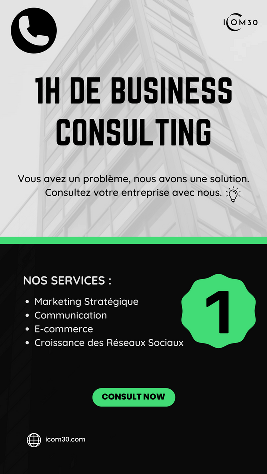 Service de Consulting en Marketing, Communication, Réseaux sociaux et E-commerce.